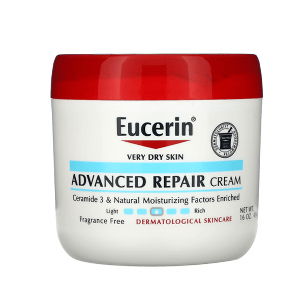 كريم الجسم المتقدم لإصلاح البشرة الجافة خالي من العطور من يوسرين - 454غ