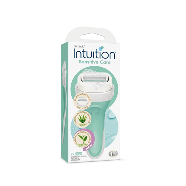 شيك شفرة حلاقة بخلاصة الصبار والشاي الأخضر - مقبض + رأسين للنساء