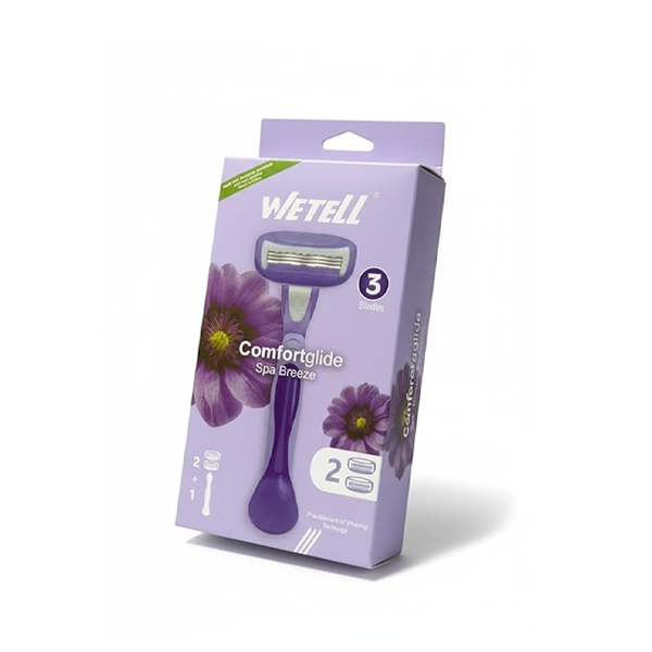 ماكينة حلاقة  ويتيل كومفورت جلايد سبا بريز للنساء 3 شفرات، قطعتين، أرجواني